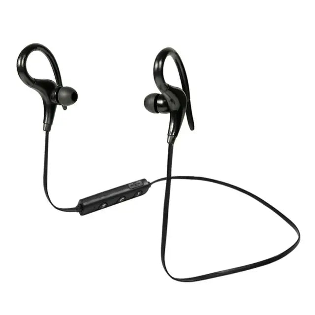 AiWei BT-01 Wireless Bluetooth Earphone with Microphone Hook Sports Earphone - Black