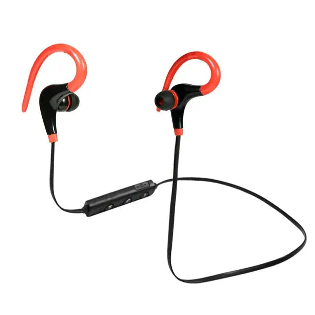 AiWei BT-01 Wireless Bluetooth Earphone with Microphone Hook Sports Earphone - Red