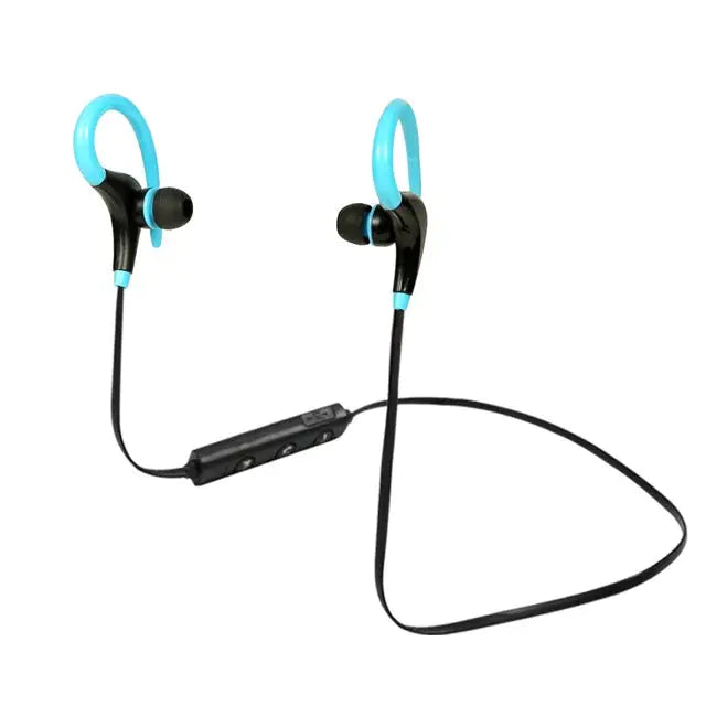 AiWei BT-01 Wireless Bluetooth Earphone with Microphone Hook Sports Earphone - Blue