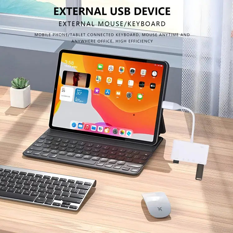 AJ-108PRO 6 in 2 USB-C / Type-C + 8 Pin Interface Multi-function Camera Card Reader 6 in 2 Type-C + 8 Pin - 6 in 2