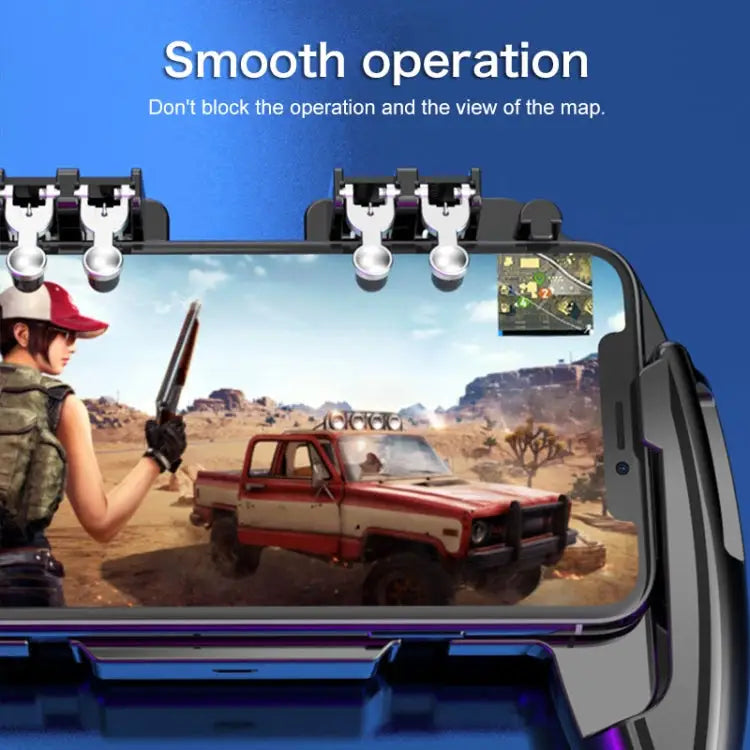 AK77 1200mAh Battery Edition Six-finger Linkage Multi-function Mobile Phone Gamepad with Bracket Suitable for 4.7-6.5
