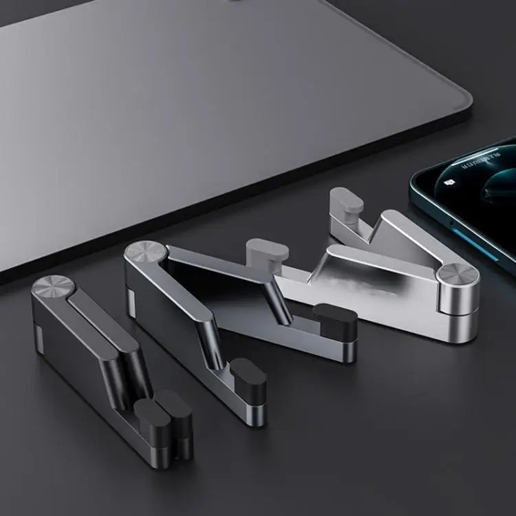 Aluminum Alloy Folding Mobile Phone Stand Tablet Computer Stand - Black