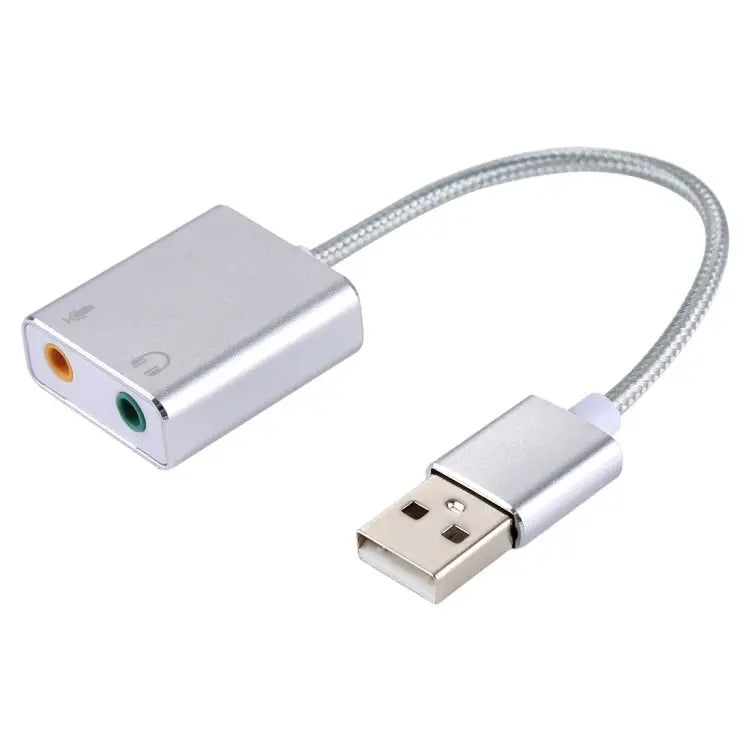Aluminum Alloy Shell External USB Virtual 7.1 Channel Sound Card with 13cm Cable for PC Laptop USB - USB