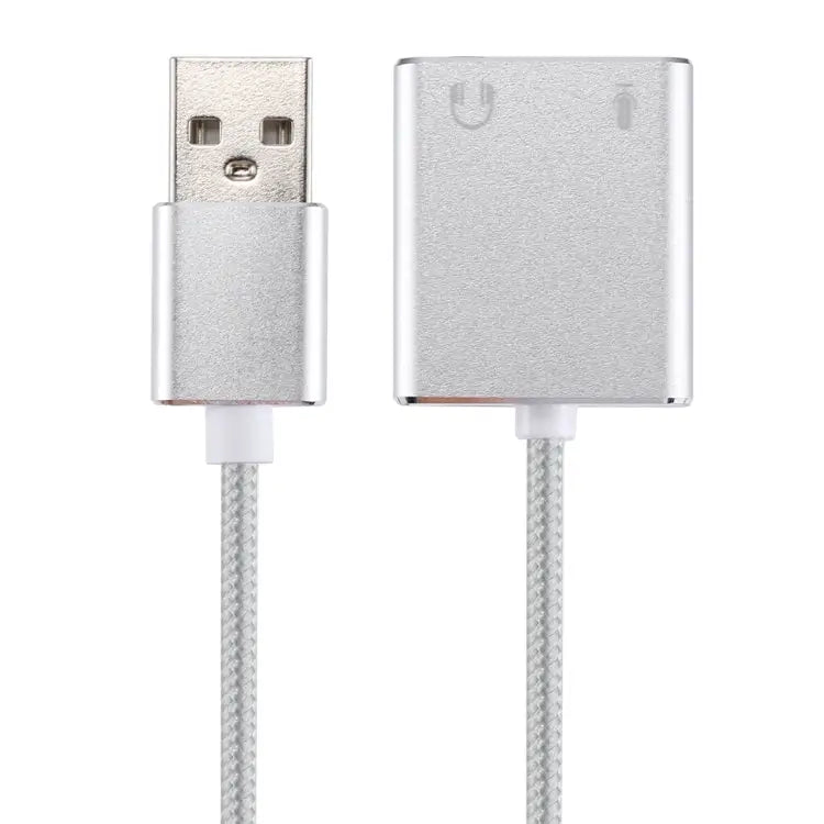 Aluminum Alloy Shell External USB Virtual 7.1 Channel Sound Card with 13cm Cable for PC Laptop USB - USB