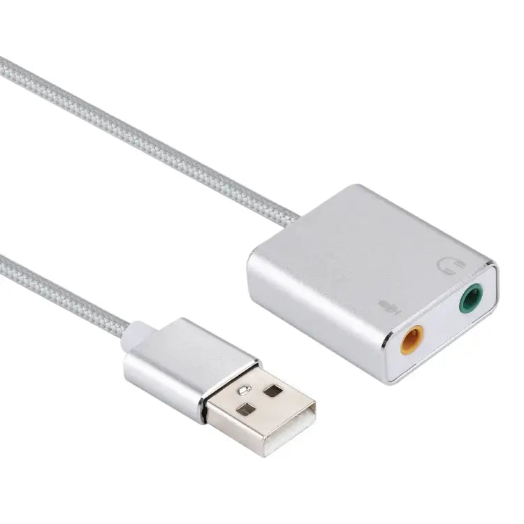 Aluminum Alloy Shell External USB Virtual 7.1 Channel Sound Card with 13cm Cable for PC Laptop USB - USB