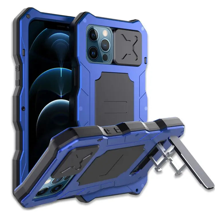 Aluminum Alloy + Silicone Anti-dust Full Body Protection with Holder For iPhone 12 / 12 Pro For iPhone 12 Pro Max