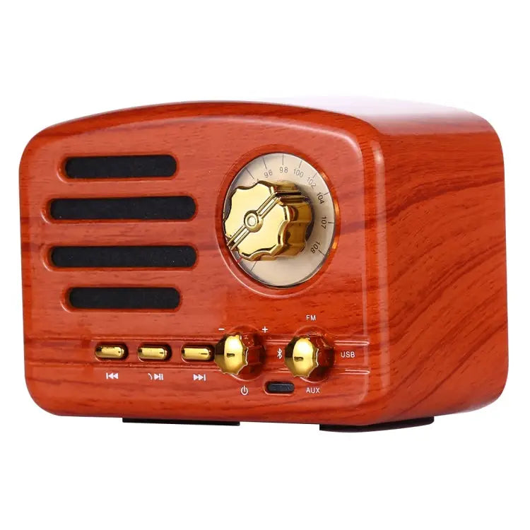 Angel MA-1500 Retro Bluetooth HiFi Radio Speaker with Colorful LED Light Support USB & FM & 3.5mm Aux