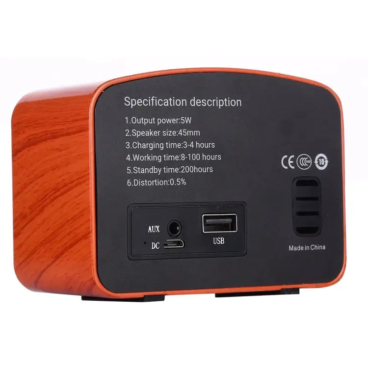 Angel MA-1500 Retro Bluetooth HiFi Radio Speaker with Colorful LED Light Support USB & FM & 3.5mm Aux