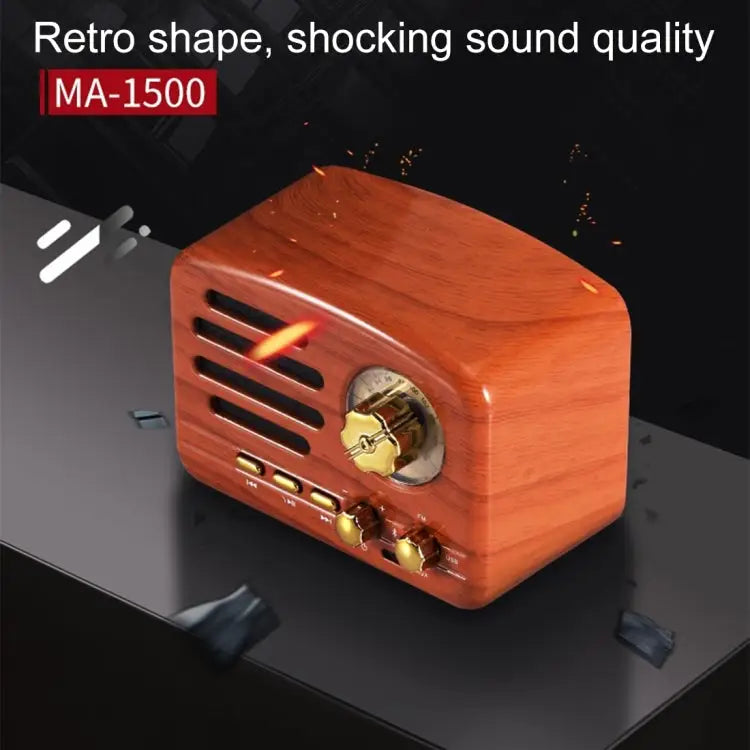 Angel MA-1500 Retro Bluetooth HiFi Radio Speaker with Colorful LED Light Support USB & FM & 3.5mm Aux