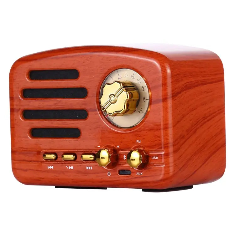 Angel MA-1500 Retro Bluetooth HiFi Radio Speaker with Colorful LED Light Support USB & FM & 3.5mm Aux
