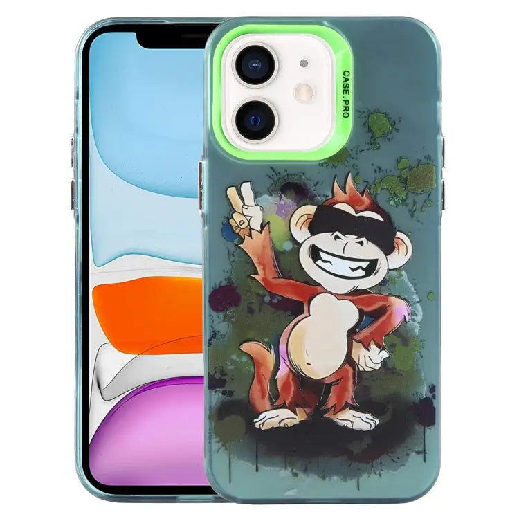 Animal Pattern PC Phone Case For iPhone 12 Pro For iPhone 11 - For iPhone 11 / Monkey - Apple Accessories
