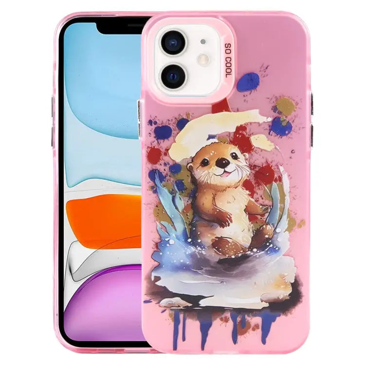 Animal Pattern PC Phone Case For iPhone 12 Pro For iPhone 11 - For iPhone 11 / Otter - Apple Accessories