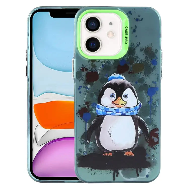 Animal Pattern PC Phone Case For iPhone 12 Pro For iPhone 11 - For iPhone 11 / Penguin - Apple Accessories