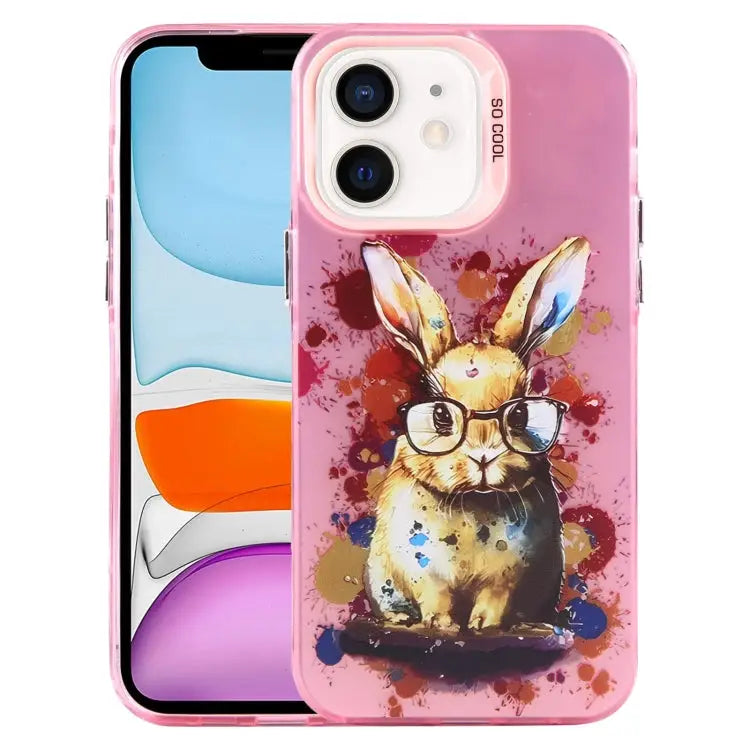 Animal Pattern PC Phone Case For iPhone 12 Pro For iPhone 11 - For iPhone 11 / Rabbit - Apple Accessories