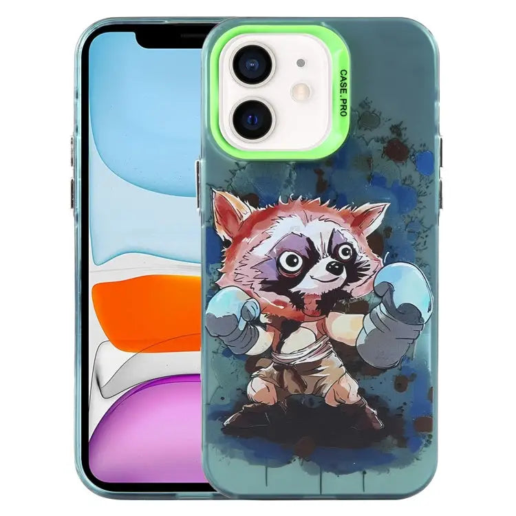Animal Pattern PC Phone Case For iPhone 12 Pro For iPhone 11 - For iPhone 11 / Raccoon - Apple Accessories