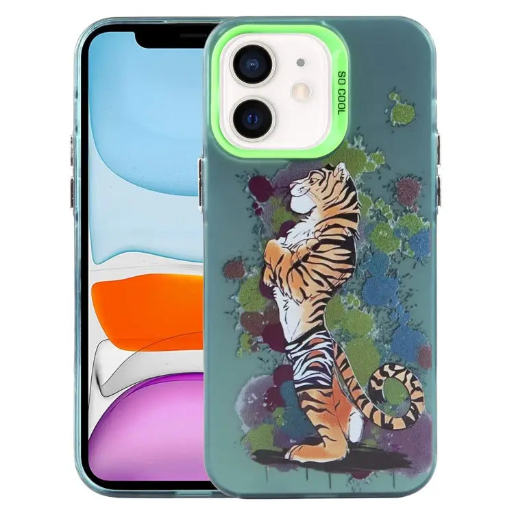 Animal Pattern PC Phone Case For iPhone 12 Pro For iPhone 11 - For iPhone 11 / Tiger - Apple Accessories