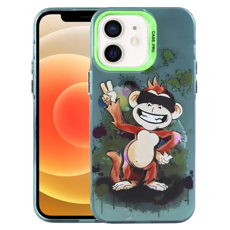 Animal Pattern PC Phone Case For iPhone 13 For iPhone 12 For iPhone 12 Pro Max - For iPhone 12 / Monkey - Apple