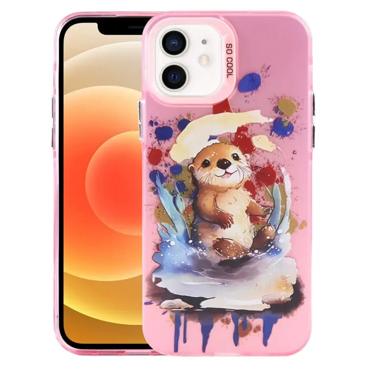 Animal Pattern PC Phone Case For iPhone 13 For iPhone 12 For iPhone 12 Pro Max - For iPhone 12 / Otter - Apple