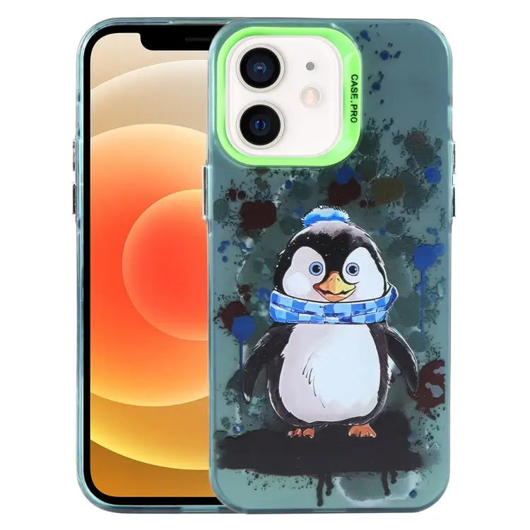 Animal Pattern PC Phone Case For iPhone 13 For iPhone 12 For iPhone 12 Pro Max - For iPhone 12 / Penguin - Apple