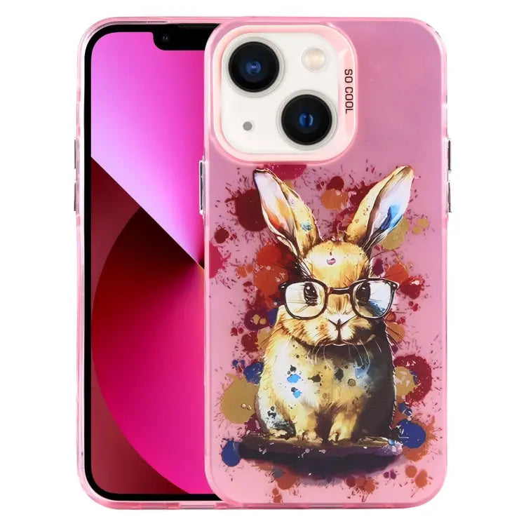 Animal Pattern PC Phone Case For iPhone 13 For iPhone 12 For iPhone 12 Pro Max - For iPhone 13 / Rabbit - Apple