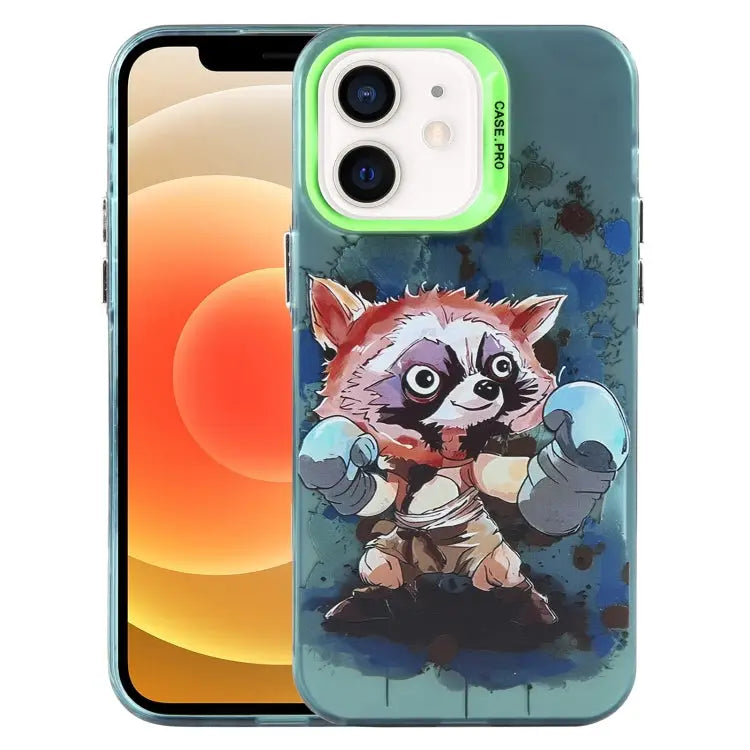 Animal Pattern PC Phone Case For iPhone 13 For iPhone 12 For iPhone 12 Pro Max - For iPhone 12 / Raccoon - Apple