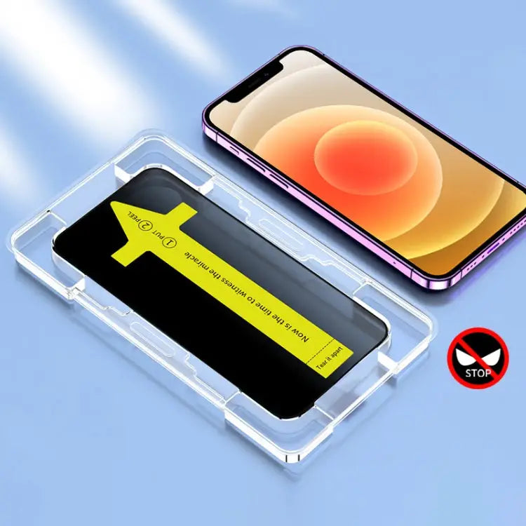 Anti-peeping Fast Attach Dust-proof Anti-static Tempered Glass Film - For iPhone 12 Pro / 12