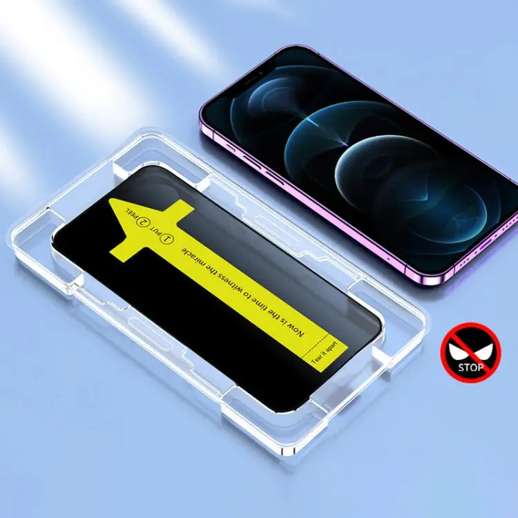 Anti-peeping Fast Attach Dust-proof Anti-static Tempered Glass Film - For iPhone 12 Pro Max