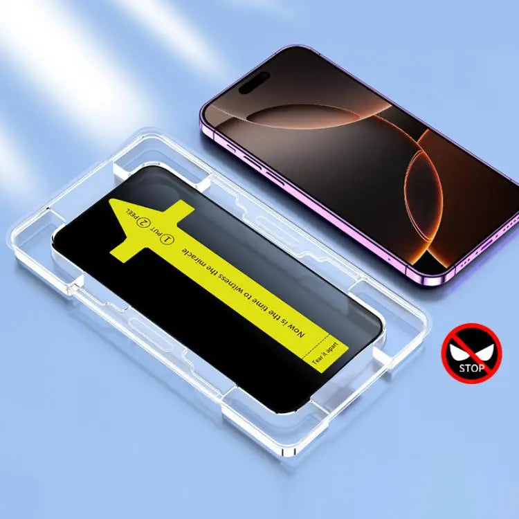 Anti-peeping Fast Attach Dust-proof Anti-static Tempered Glass Film - For iPhone 16 Pro