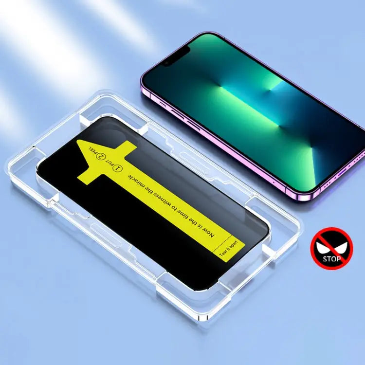 Anti-peeping Fast Attach Dust-proof Anti-static Tempered Glass Film - For iPhone 13 Pro Max / 14 Plus
