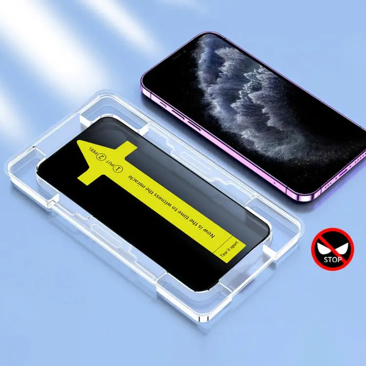 Anti-peeping Fast Attach Dust-proof Anti-static Tempered Glass Film - For iPhone 11 Pro Max / XS Max