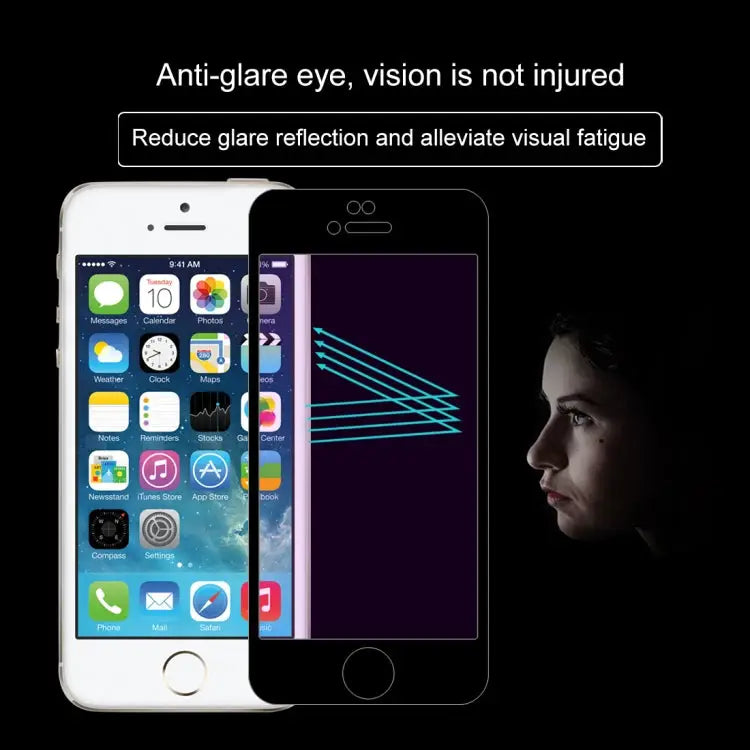Anti-scratch 9H 10D Full Screen Purple-ray Tempered Glass Film for iPhone 6 & 6S - For iPhone 6 & 6s (1 PCS) / Black