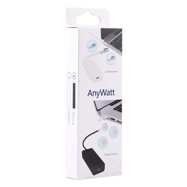 AnyWatt 85W USB-C / Type-C Female to 5 Pin MagSafe 1 Male L Head Series Charge Adapter Converter for MacBook 85W Black