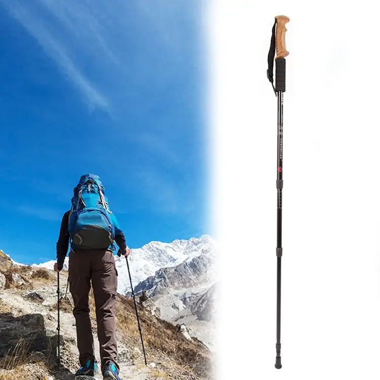 Aotu AT7551 135cm Aluminum Alloy Outdoor Camping Corky Trekking Poles Black#135cm Blue#135cm Red#135cm Silver#135cm