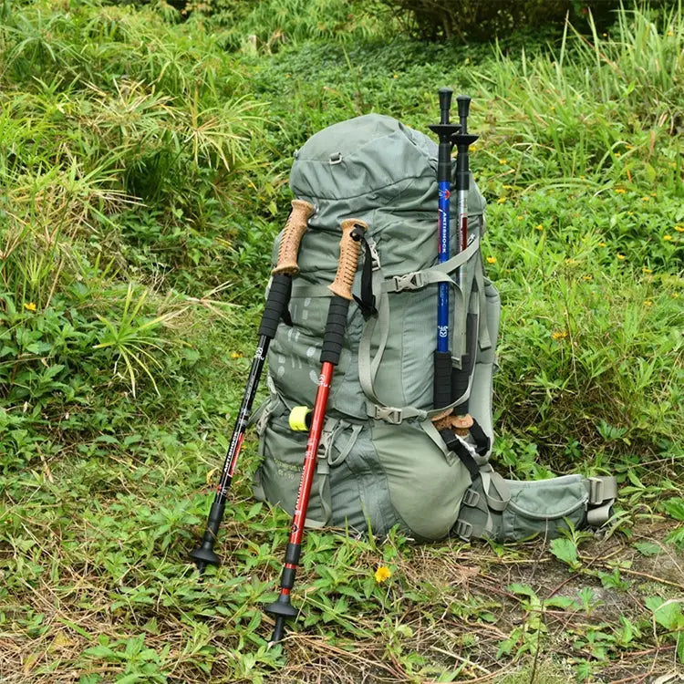 Aotu AT7551 135cm Aluminum Alloy Outdoor Camping Corky Trekking Poles Black#135cm Blue#135cm Red#135cm Silver#135cm