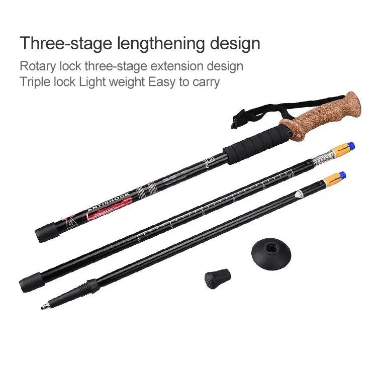Aotu AT7551 135cm Aluminum Alloy Outdoor Camping Corky Trekking Poles Black#135cm Blue#135cm Red#135cm Silver#135cm