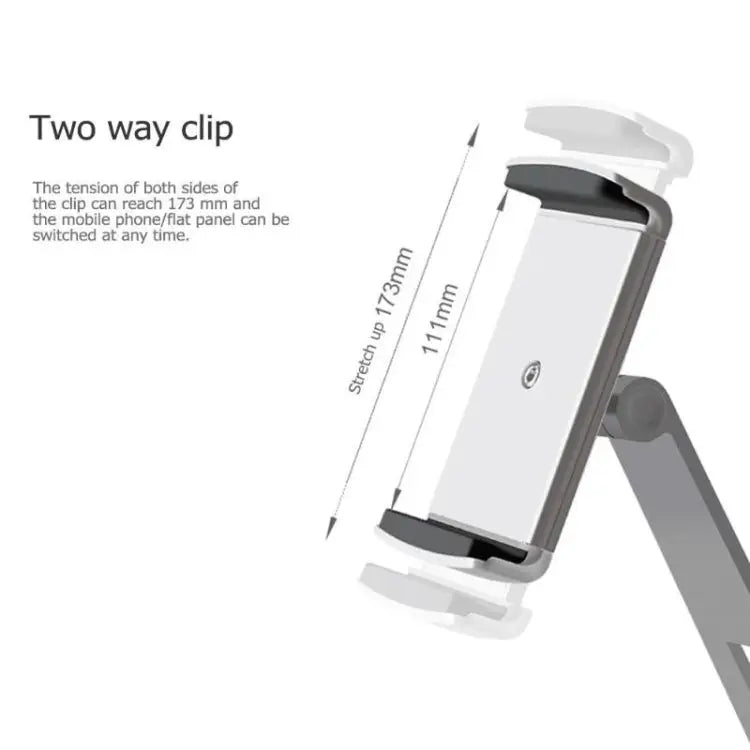 AP-7X Universal Aluminum Stand Desk Mount Holder for 4.7-9.7 inch Phone & Tablet PC - Silver Gray