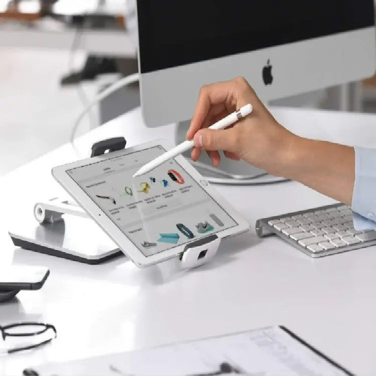 AP-7X Universal Aluminum Stand Desk Mount Holder for 4.7-9.7 inch Phone & Tablet PC - Silver Gray