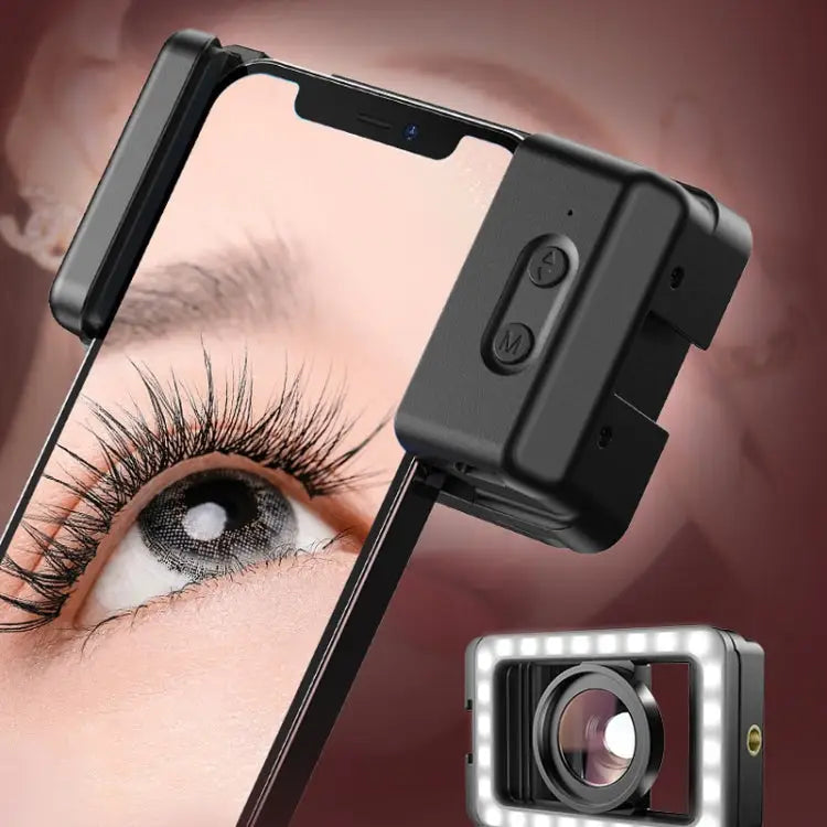 APEXEL 15X Macro Lens With LED Fill Light Phone Holder Clamp APL-FL23M15-Z - APL-FL23M15-Z - Apple Accessories