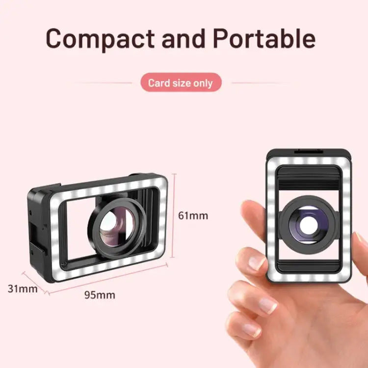 APEXEL 15X Macro Lens With LED Fill Light Phone Holder Clamp APL-FL23M15-Z - APL-FL23M15-Z - Apple Accessories