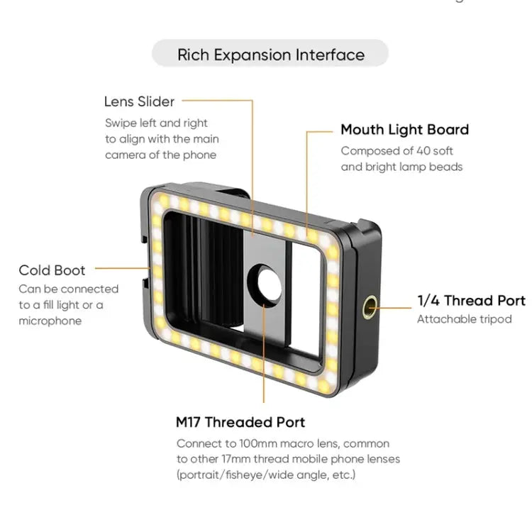 APEXEL 4K HD 100mm Macro Lens With LED Fill Light Set for Smartphones APL-HB100FL23-Z - APL-HB100FL23-Z - Apple