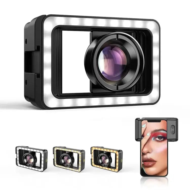 APEXEL 4K HD 100mm Macro Lens With LED Fill Light Set for Smartphones APL-HB100FL23-Z - APL-HB100FL23-Z - Apple