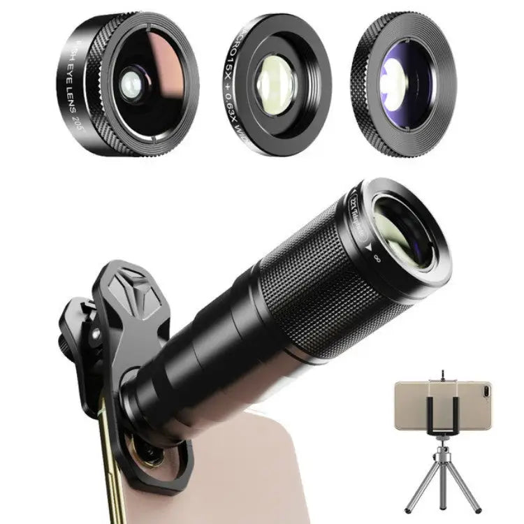 APEXEL APL-22X105 4 in 1 Metal 22X Telephoto + Fisheye + Wide Angle + Macro Starlight Polarization Universal External