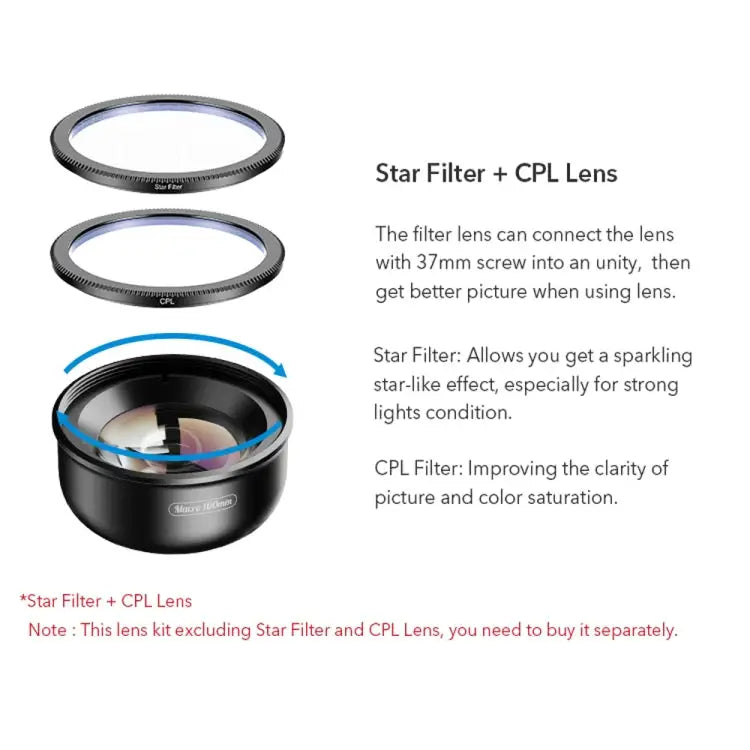 APEXEL APL-HB100MM HD Insect Jewelry 100 Micro External Mobile Phone Lens APL-HB100MM - APL-HB100MM