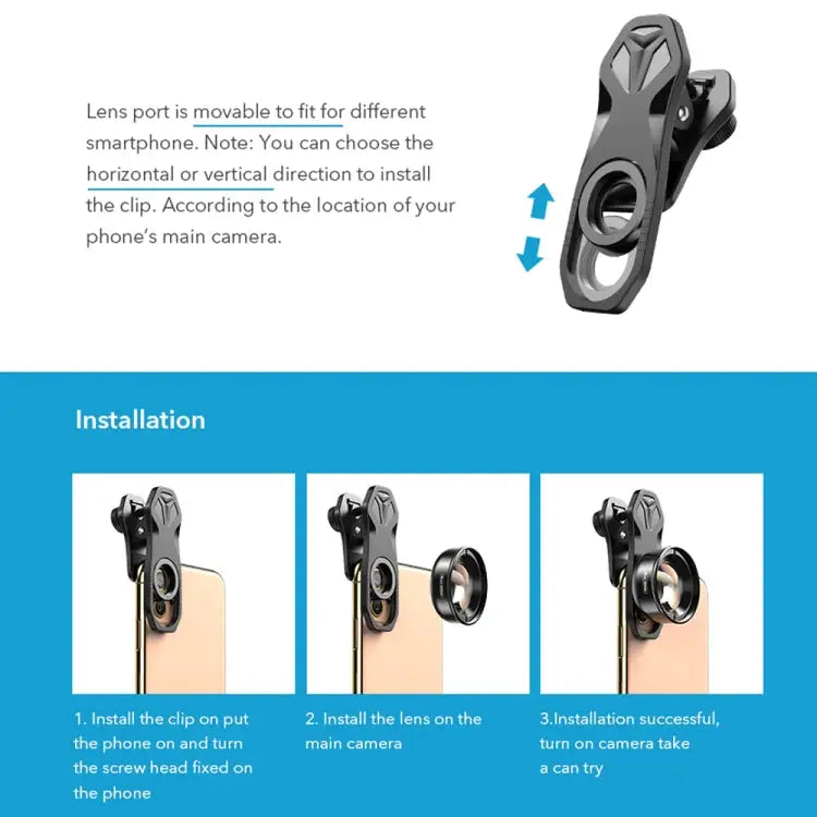 APEXEL APL-HB100MM HD Insect Jewelry 100 Micro External Mobile Phone Lens APL-HB100MM - APL-HB100MM