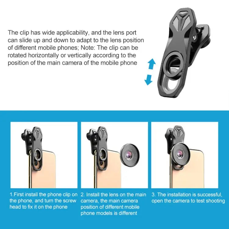 APEXEL APL-HB10X Macro Lens Telephoto Clip + Star Light Filter + CPL Phone Lens Kit APL-HB10X - APL-HB10X