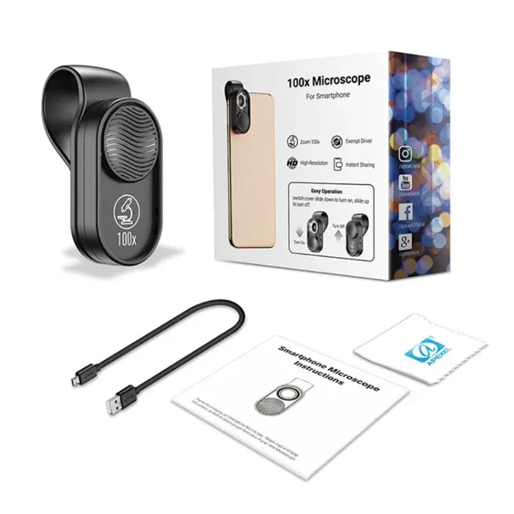 APEXEL APL-MS001 100X Smartphone Microscope with LED Light APL-MS001 - APL-MS001