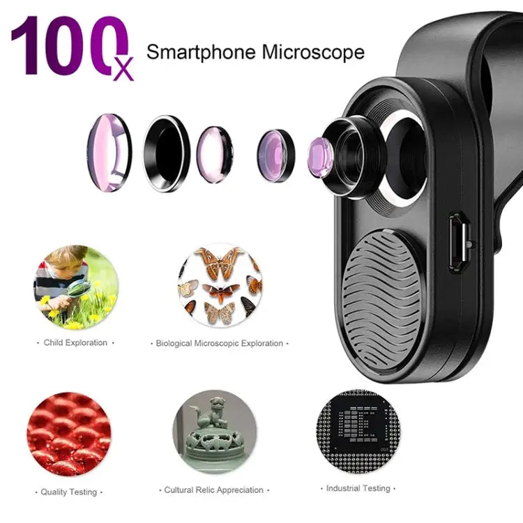 APEXEL APL-MS001 100X Smartphone Microscope with LED Light APL-MS001 - APL-MS001