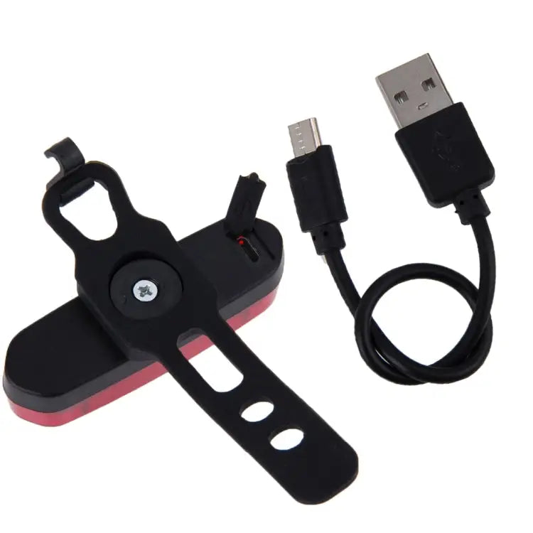 AQY-096 IPX4 Detachable USB Rechargeable Single Color LED Bike Taillight White (Red