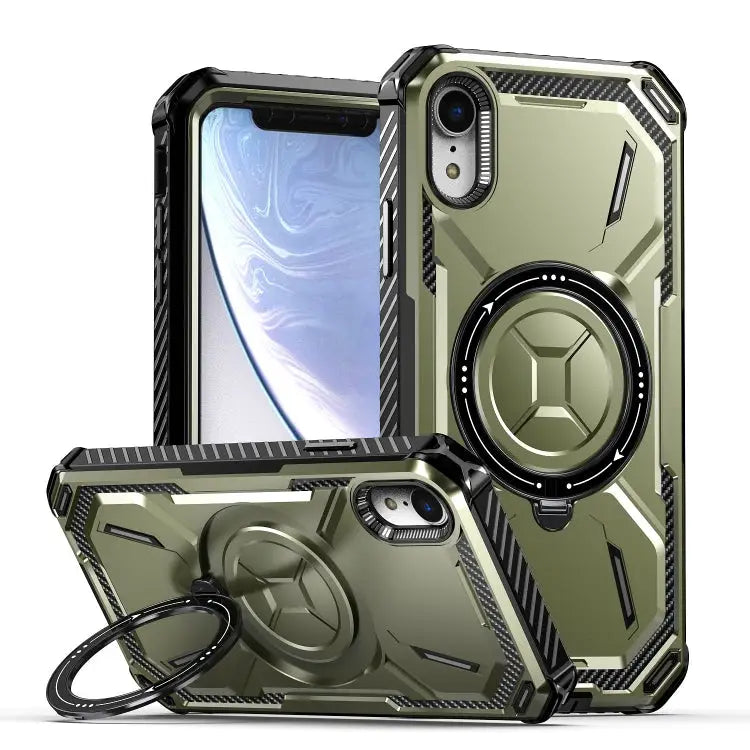Armor Series Holder Phone Case For iPhone SE 2022 / 2020 / 8 / 7 For iPhone XR - For iPhone XR / Army Green