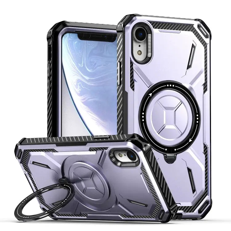 Armor Series Holder Phone Case For iPhone SE 2022 / 2020 / 8 / 7 For iPhone XR - For iPhone XR / Light Purple